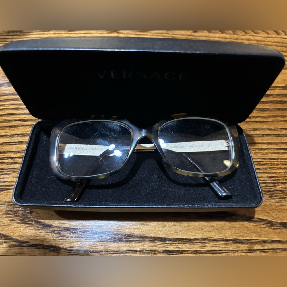 Versace Tortoise Brown Gold Medusa Logo Eyeglasses